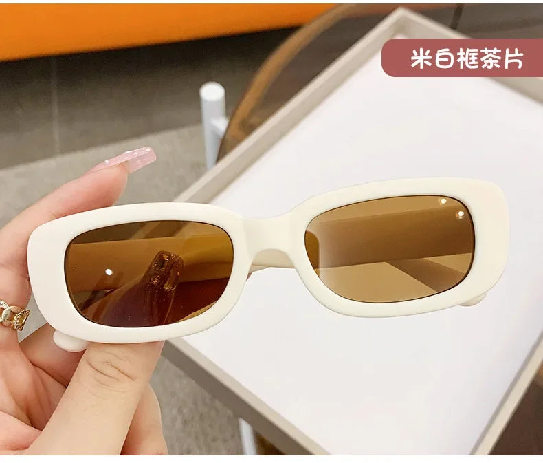 New Trend Children's Fashion Sunglasses Travel Summer Beach Outdoor UV400 Shades Retro Baby Girl Boy Small Rectangular Eyewear