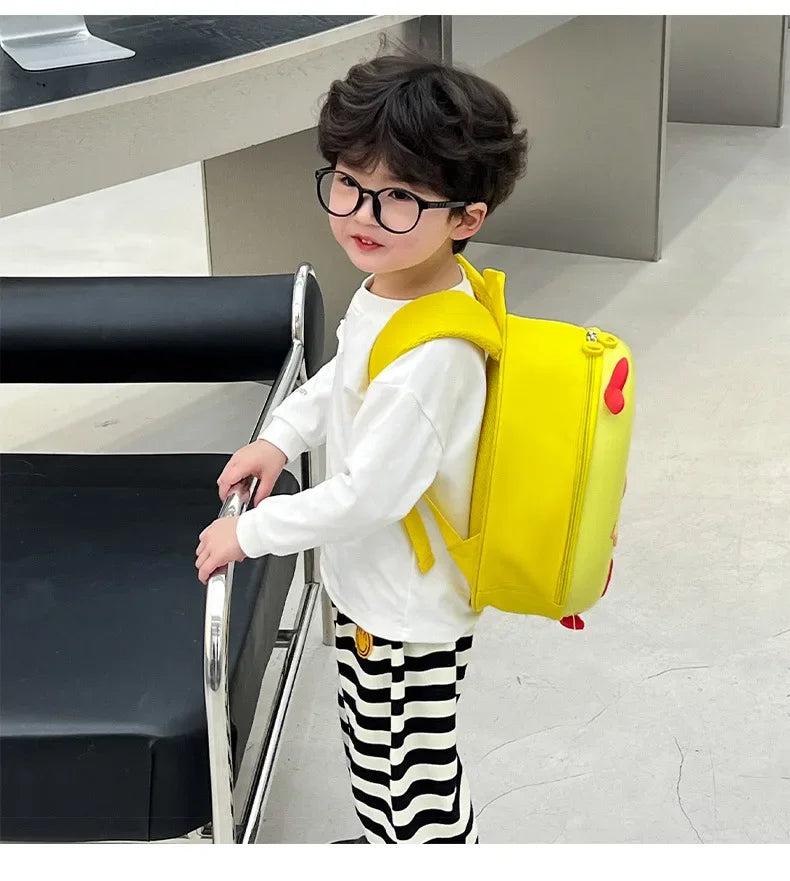 Baby anti-lost small backpack super cute chicken kindergarten schoolbag boys and girls cute cartoon eggshell backpack
