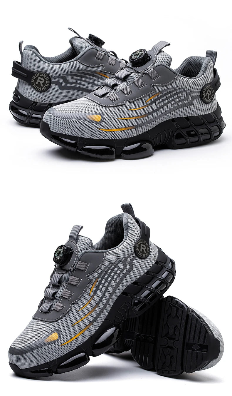 Indestructible Steel Toe Protective Safety Shoes Slip Resistant Abrasion Resistant Work Shoes Men Tough Comfortable Sneaker ﻿