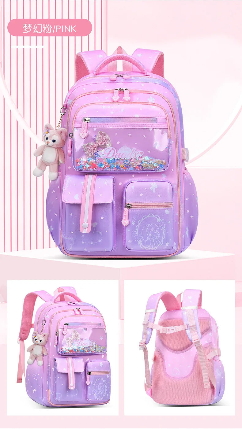 2025- Primary School Girls' Schoolbag Kawaii Lightweight Children's Bag Waterproof Bags Colorful Travel Backpack Mochilas Gifts