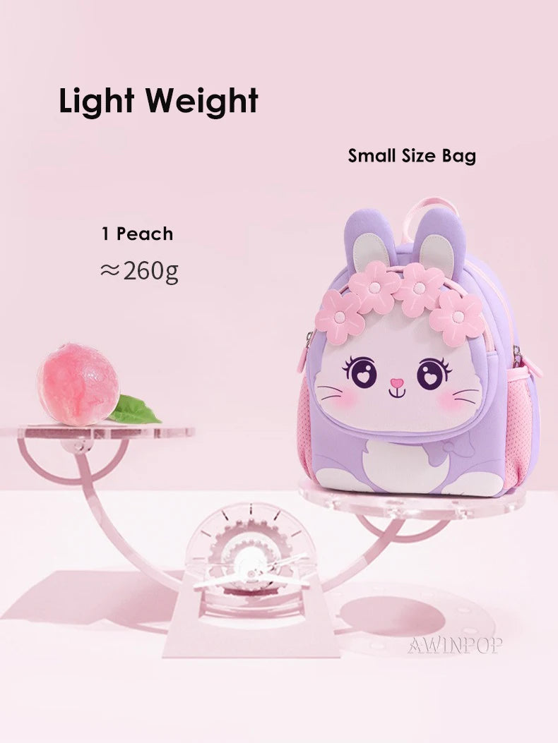 Toddler Backpack for Girls 3-5 Years Old Cartoon Pink Rabbit School Bags Kindergarten Kids Kawaii Bag Mochila Infantil Escolar