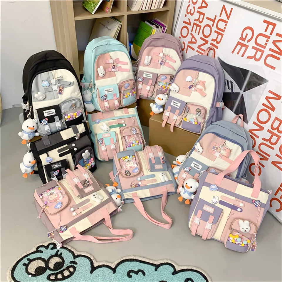Japanese High School Girls Backpack School Bags for Teenage Girls Multi Pockets New Kawaii Backpack Women Bagpack Cute Mochila