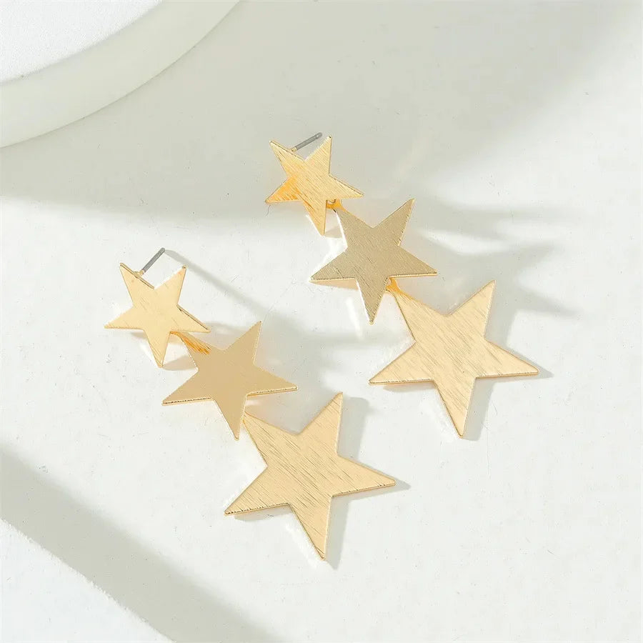 Minimalism Personality Metal Drop Earrings for Women Leaf Round Water Droplet Butterfly Twist Metal Earrings Geometry Jewelry