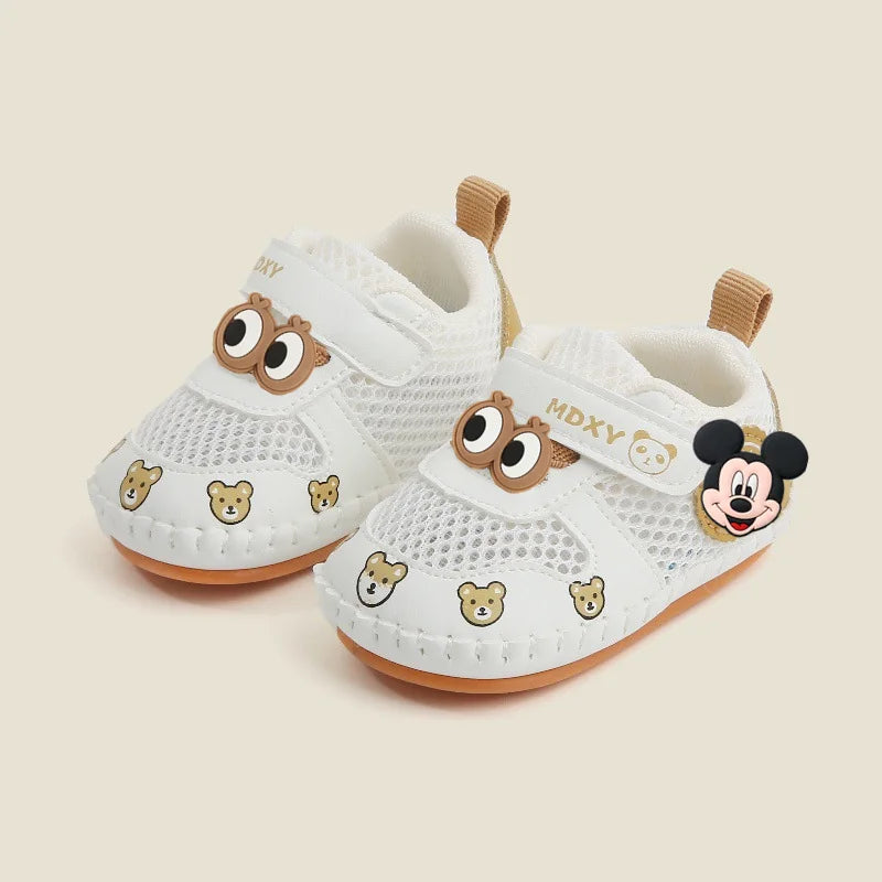 Mickey Mouse Minnie Mouse Baby Toddler Shoes Soft Sole Spring fall New Non-slip Boy Girl Handmade Sandals 0-1 Years Old Cartoon