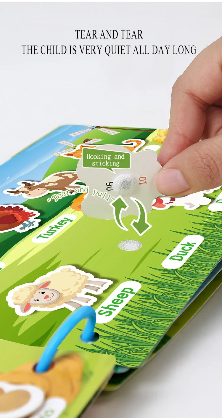 Montessori Baby Busy book My First Quiet Book Paste Early Learning Education Toy Children Toy Matching Montessori Toys for Baby
