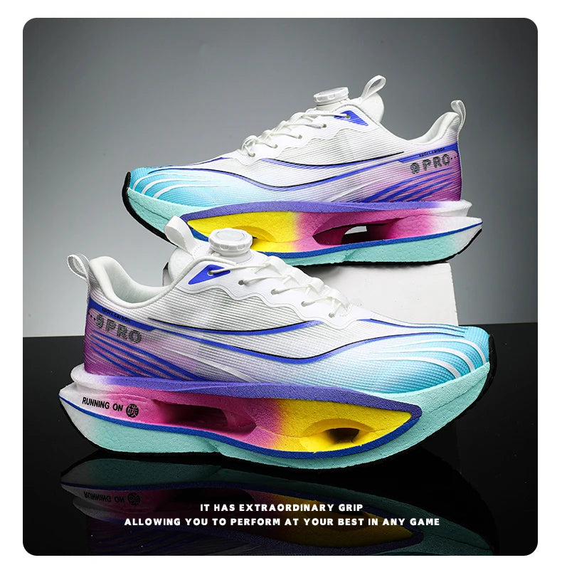 Men Running Shoes Carbon Plate Speciality Marathon Sports Breathable Lightweight Women's Comfortable Nonskid Leisure Sneakers