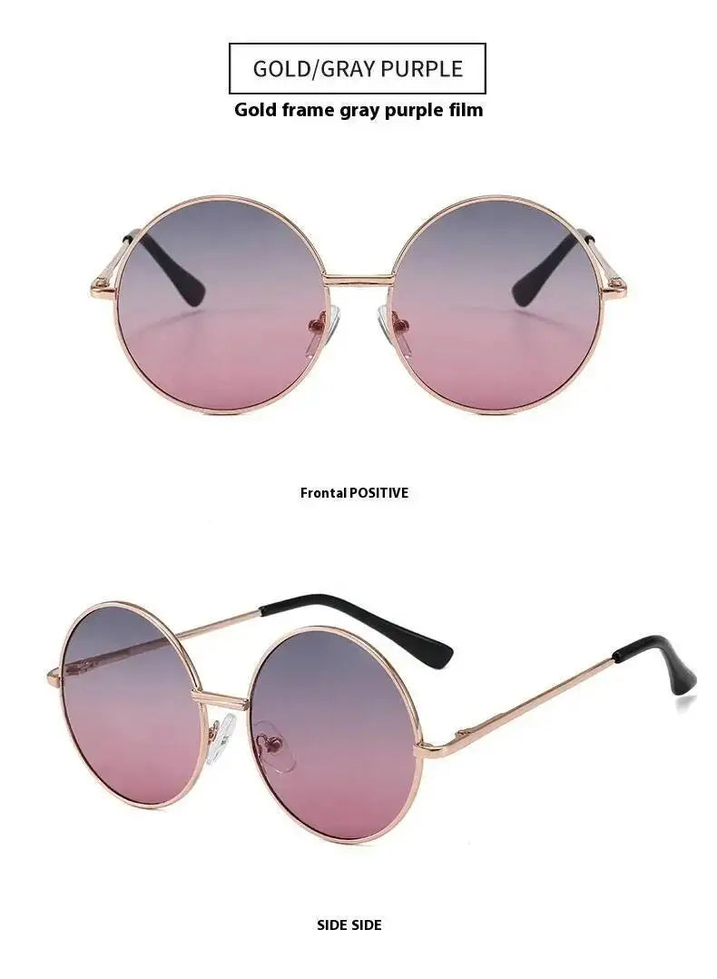 2025  Children's 2-8 Years Old Baby Glasses British Style Metal Sunglasses Sun Visors Sunglasses New Round Frame