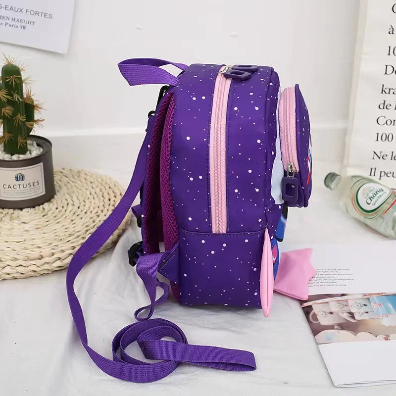 Kids Space Rocket Printed Children's Backpack Traction Rope Anti-lost Lightweight Kindergarten Schoolbag Early Education Bag