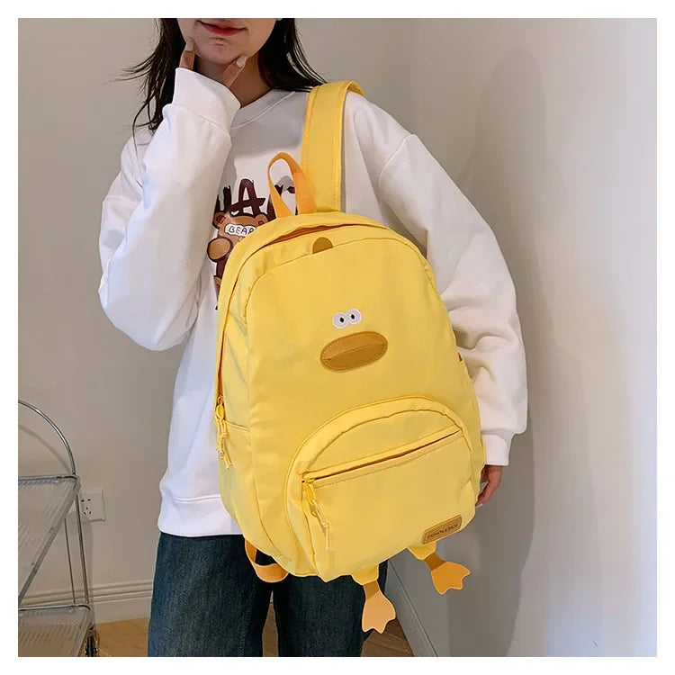 New Cartoon Duck Backpack Designer Cute Travel Bag Female College Student Versatile Korean Edition Girls' School Bag рюкзак