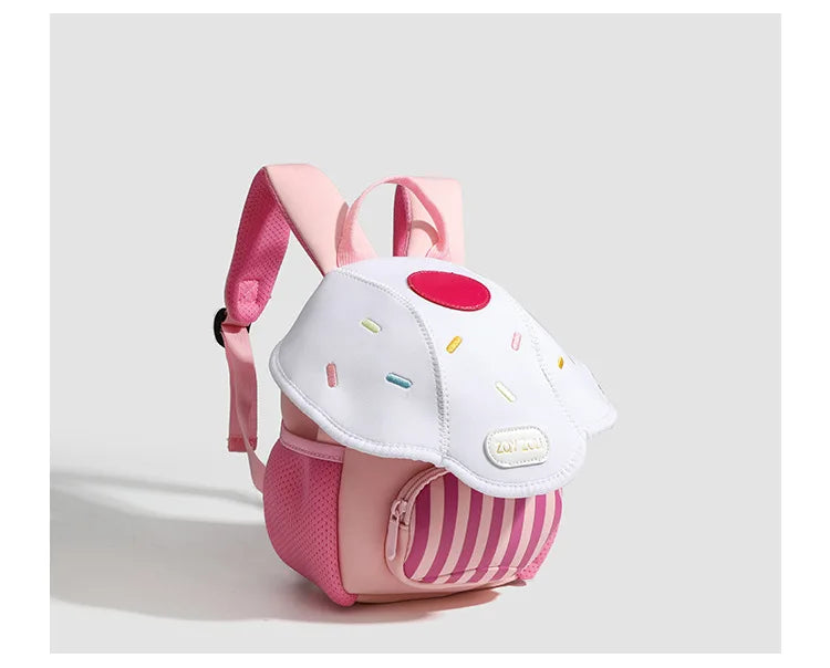 Mini cute bump color mushroom backpack kindergarten cute baby children double-shoulder cartoon schoolbag