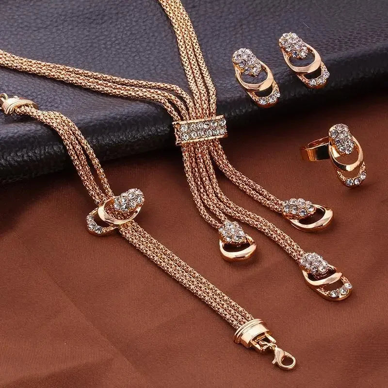 Exaggerated Creativity Irregular Geometric Wide Cuff Bracelet Ring Set for Women Simple Fashion Hand Jewelry Hot Sale Party Gift