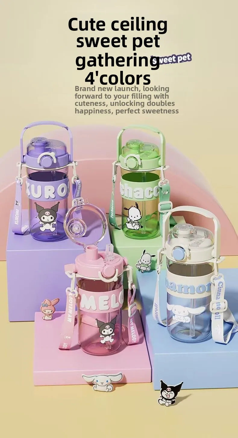 New style Kawaii cartoon character Kuromi high appearance cute large capacity plastic high temperature resistant children's cup