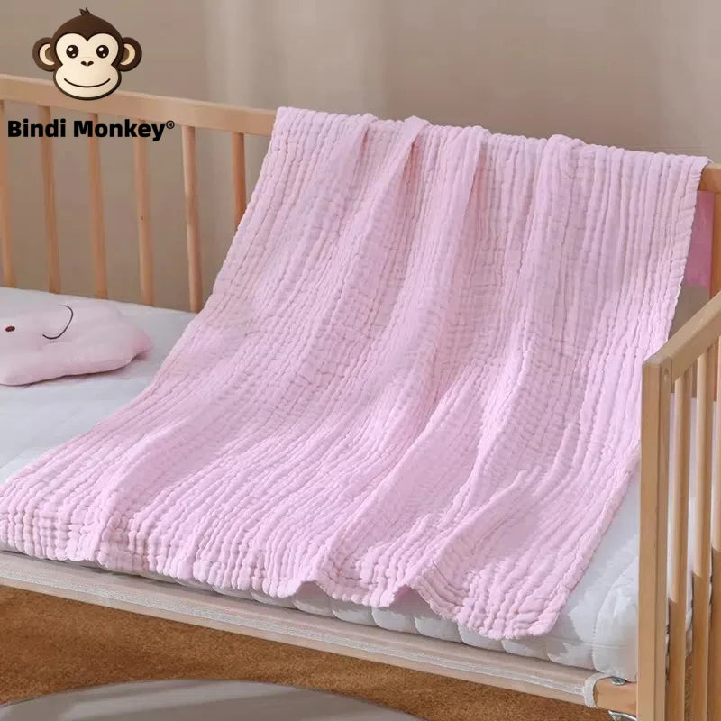 Six Layers of Pure Cotton Gauze Solid Color Bath Towel Soft Skin Absorbent 85*85cm