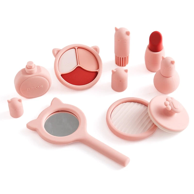 Silicone Baby Makeup Toys Set Simulation Pretend Cosmetics Toys Girls Playing House Game Children Early Education Montessori Toy
