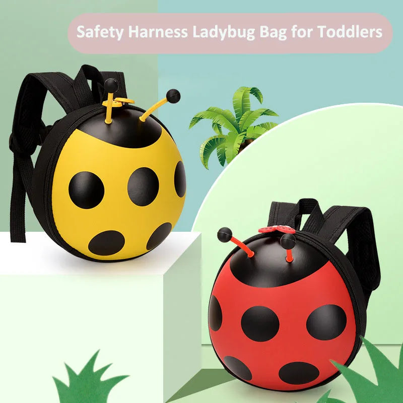 Ladybug Kindergarten Backpack with Leash Baby Backpack for 1 2 3 years Kids Backpack