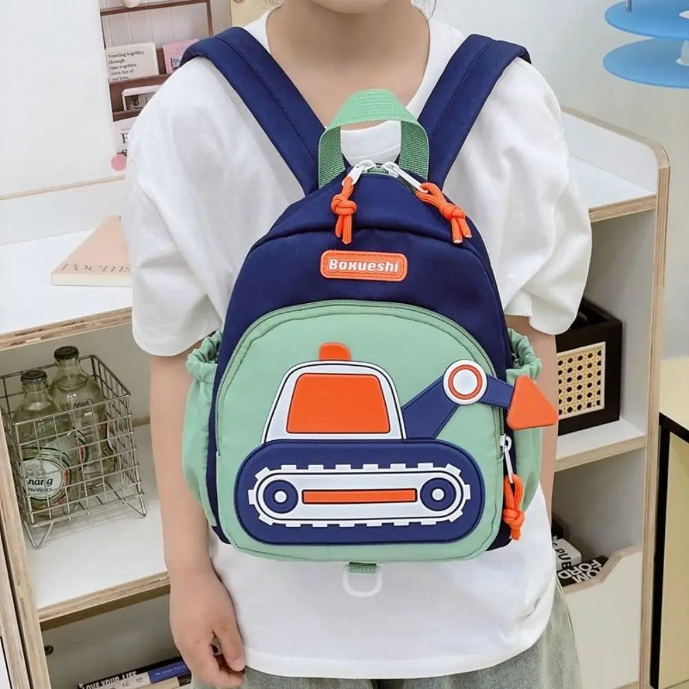 New Children Harness Toddler Leash Backpack Anti Lost Wrist Link Excavator Design School Bags Mini Back Pack