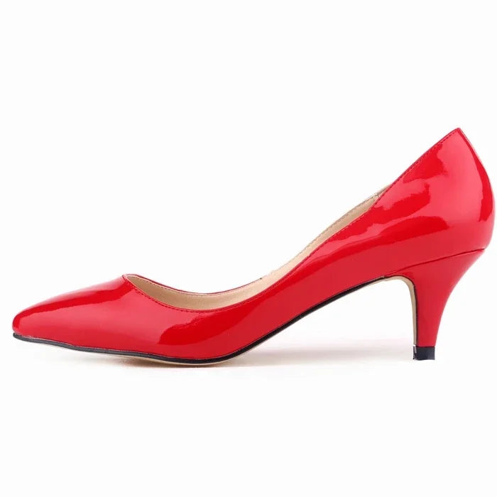 LOSLANDIFEN Classic Sexy Pointed Toes 5cm Low Med Kitten High Heels Women Pumps Shoes Spring Brand Design Dress Wedding Shoes