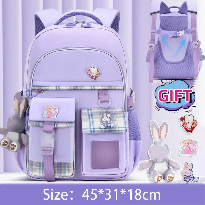 New Type of Lightweight Backpack Primary School Girls Children's Backpack Large Capacity Spine Protection Wholesale Waterproof