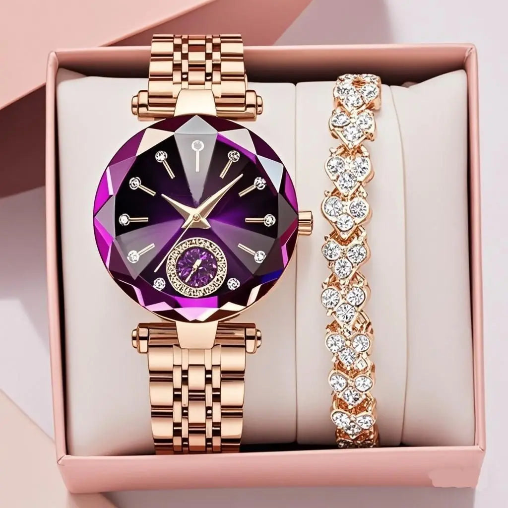Luxury Woman Wristwatch Elegant Waterproof Stainless Steel Watch for Ladies Dress Diamond Quartz Women Watches Relogio Feminino