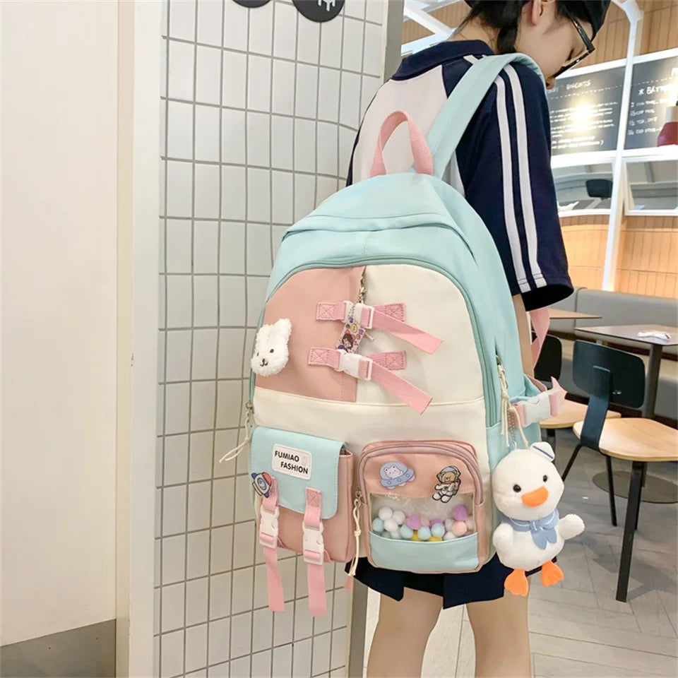 Japanese High School Girls Backpack School Bags for Teenage Girls Multi Pockets New Kawaii Backpack Women Bagpack Cute Mochila