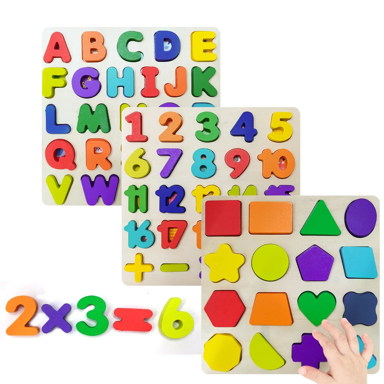 Wooden Puzzle Montessori Baby Toys Kids Alphabet Number Matching Game Preschool Children Early Educational Children Game Toy