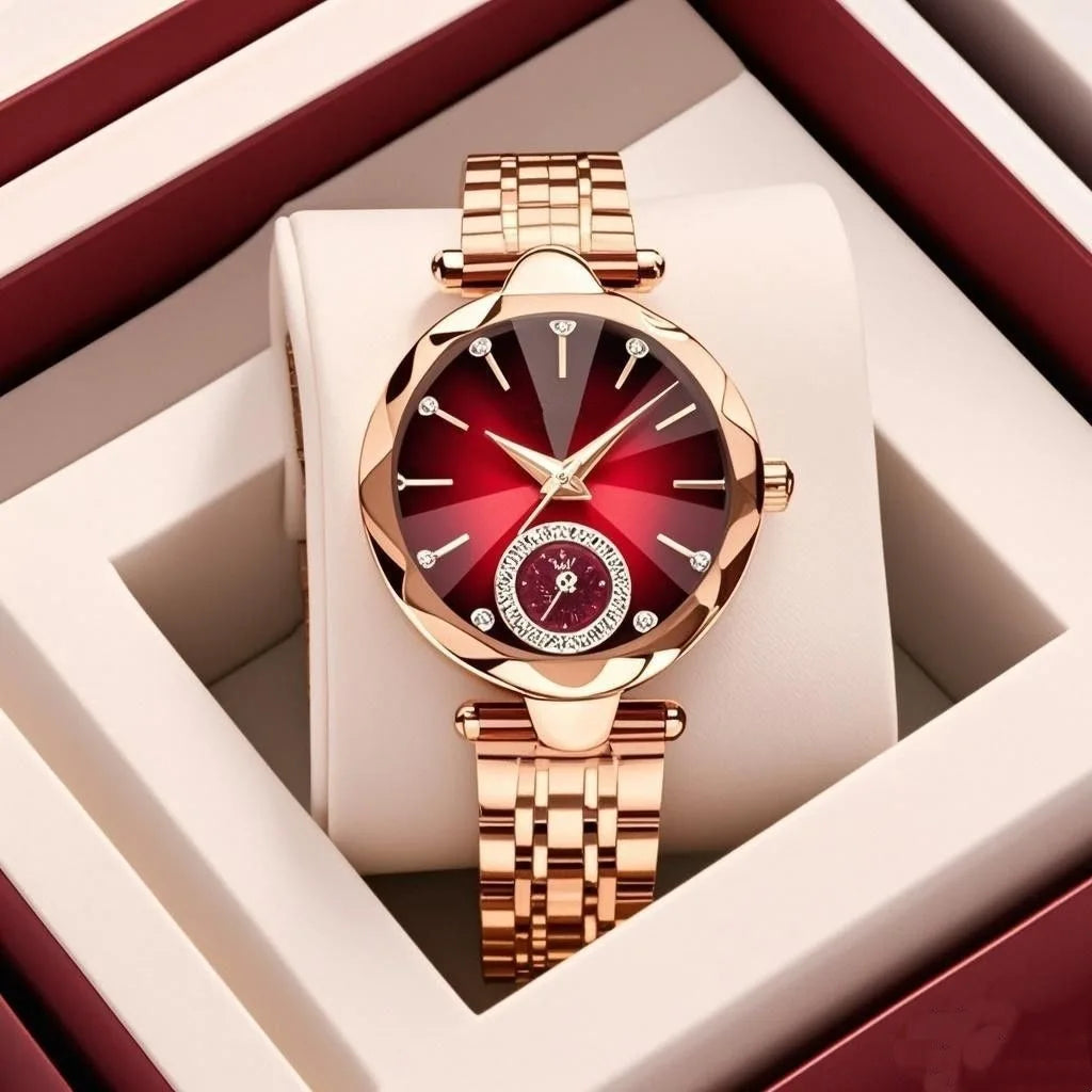 Luxury Woman Wristwatch Elegant Waterproof Stainless Steel Watch for Ladies Dress Diamond Quartz Women Watches Relogio Feminino