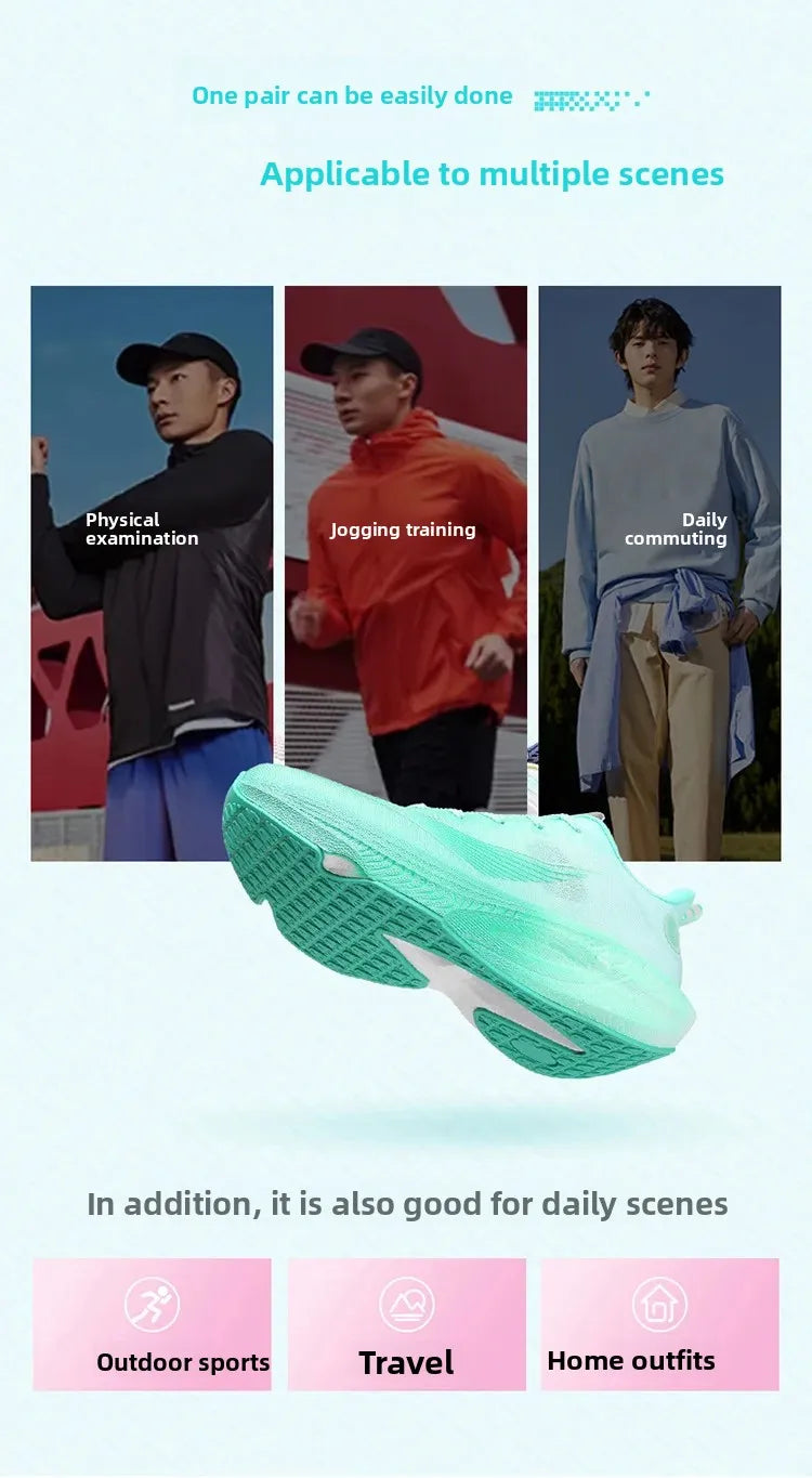 Unisex Breathable Mesh Running Shoes Lightweight Shock Absorption Carbon Plate Casual Versatile Sports Sneakers for Couples