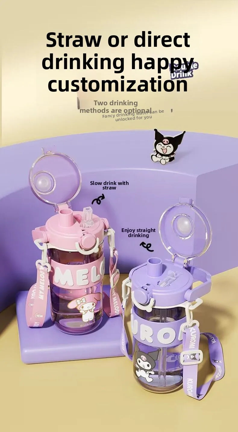 New style Kawaii cartoon character Kuromi high appearance cute large capacity plastic high temperature resistant children's cup