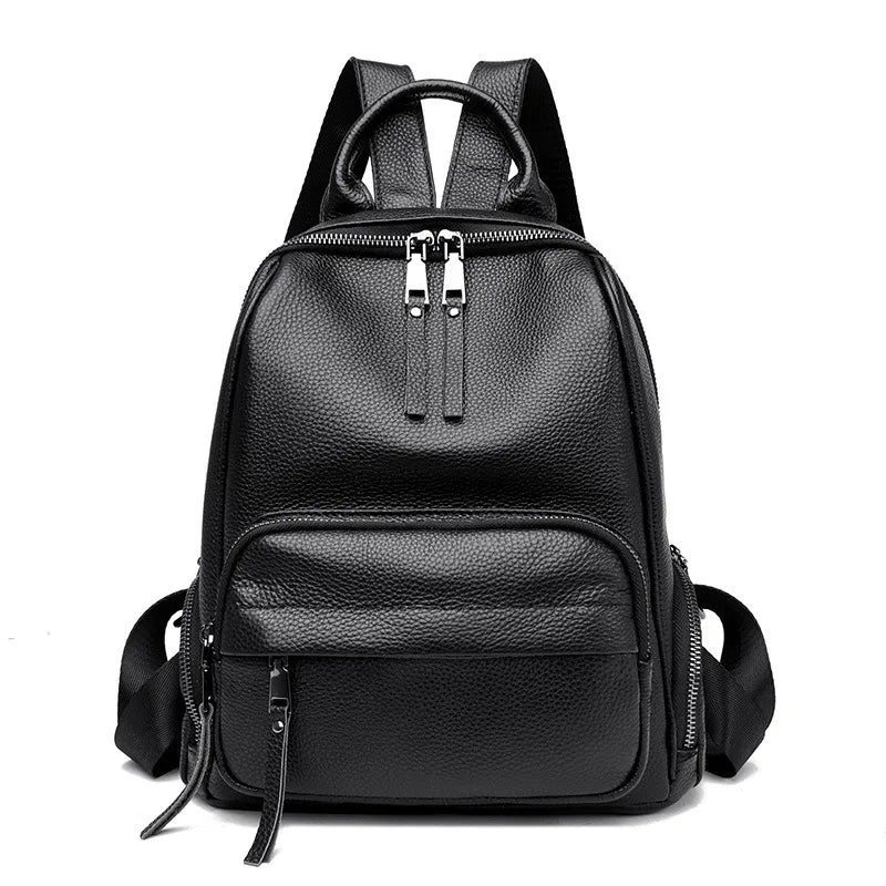 Genuine Leather Women's backpack New Fashion Trendy Soft cowhide backpack for lady large capacity travel commuting backpack