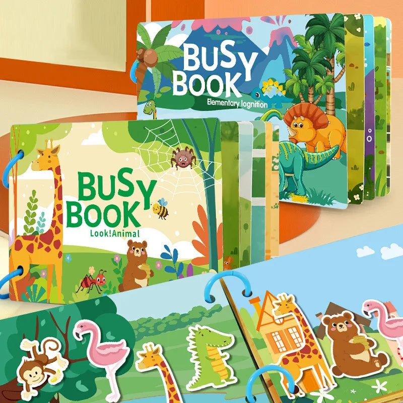 Montessori Baby Busy book My First Quiet Book Paste Early Learning Education Toy Children Toy Matching Montessori Toys for Baby