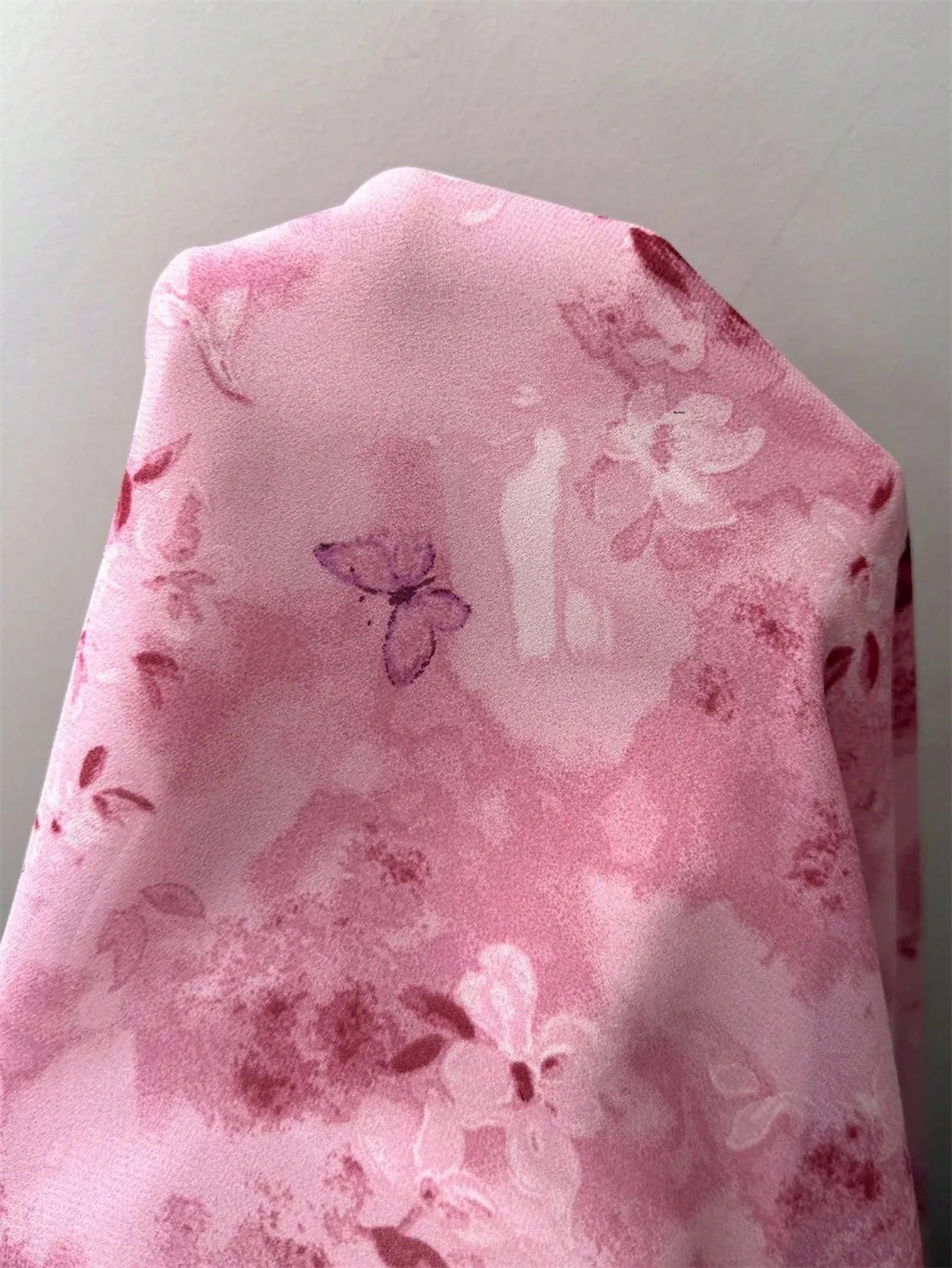 Fashionable Long Floral Print Dress Women's New Summer Slimming Age-Defying Dress Empire Waist Bubble Sleeve Knee-Length