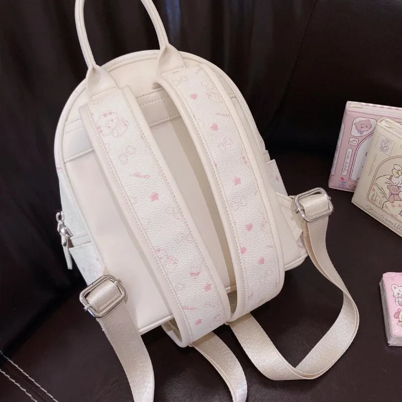 Japanese and Korean PU printed backpack 2025 new small batch original casual minimalist ultra-light travel backpack school bag