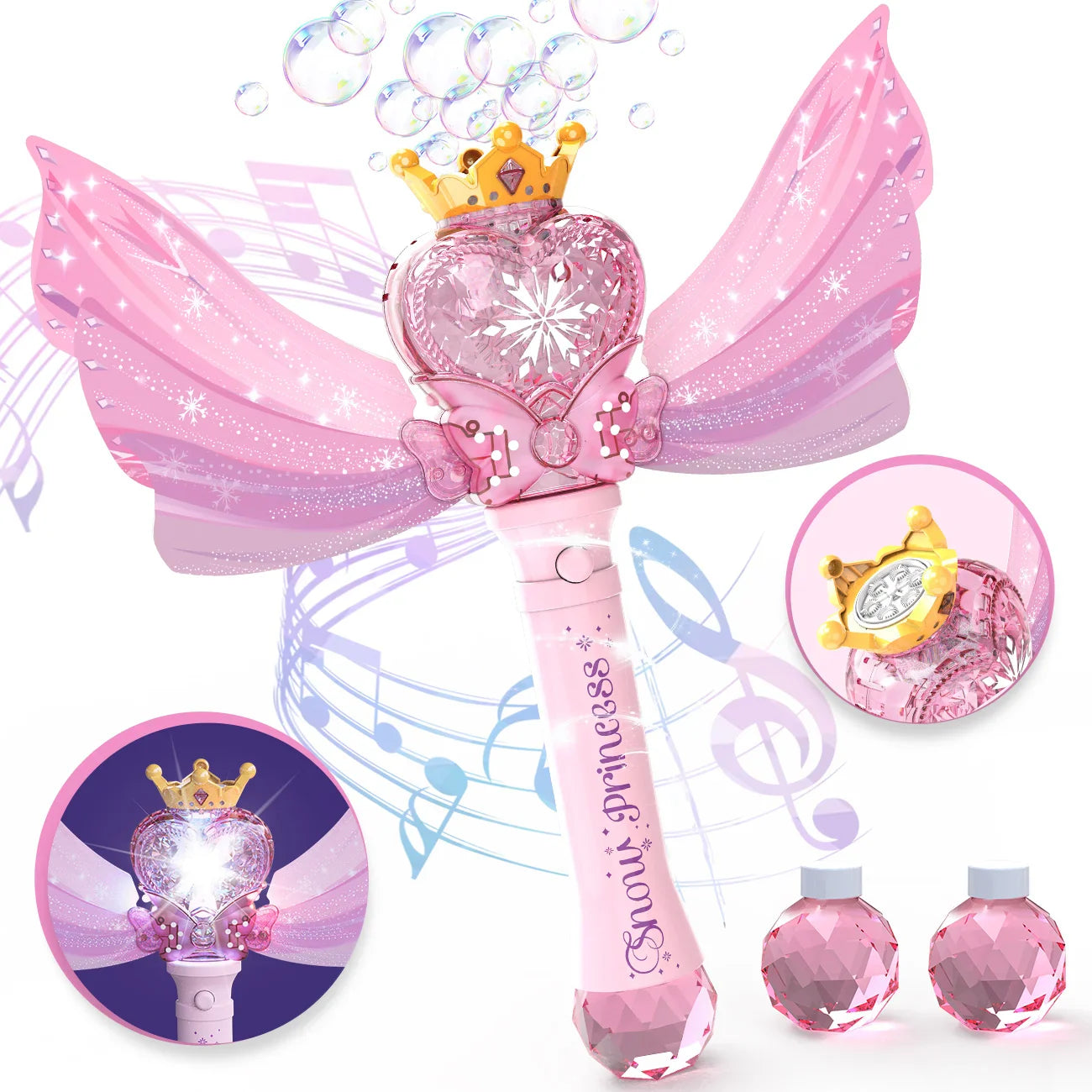 Bubble Wand for Toddlers Bubble Machine Girls Boys Electric heart-shaped Bubble Wand Bubble Maker Bubble Blower Toys Kids Gifts