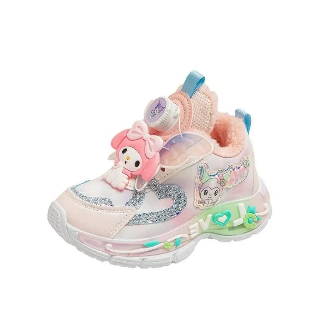 Sanrios Girls Sneakers My Melody Winter New Style Cotton Boots Cartoon Fashion Sports Casual Shoes Kawaii Cute Kids Cotton Shoes