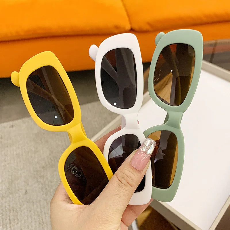 New Trend Children's Fashion Sunglasses Travel Summer Beach Outdoor UV400 Shades Retro Baby Girl Boy Small Rectangular Eyewear