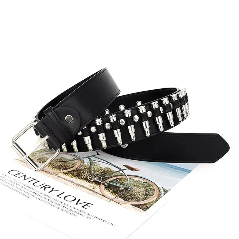Rivet Hollow Bullet Decoration Belt Goth Rock Hardware Jeans Belt Y2K Waistband Designer Belt Women Jeans Punk Black Belts
