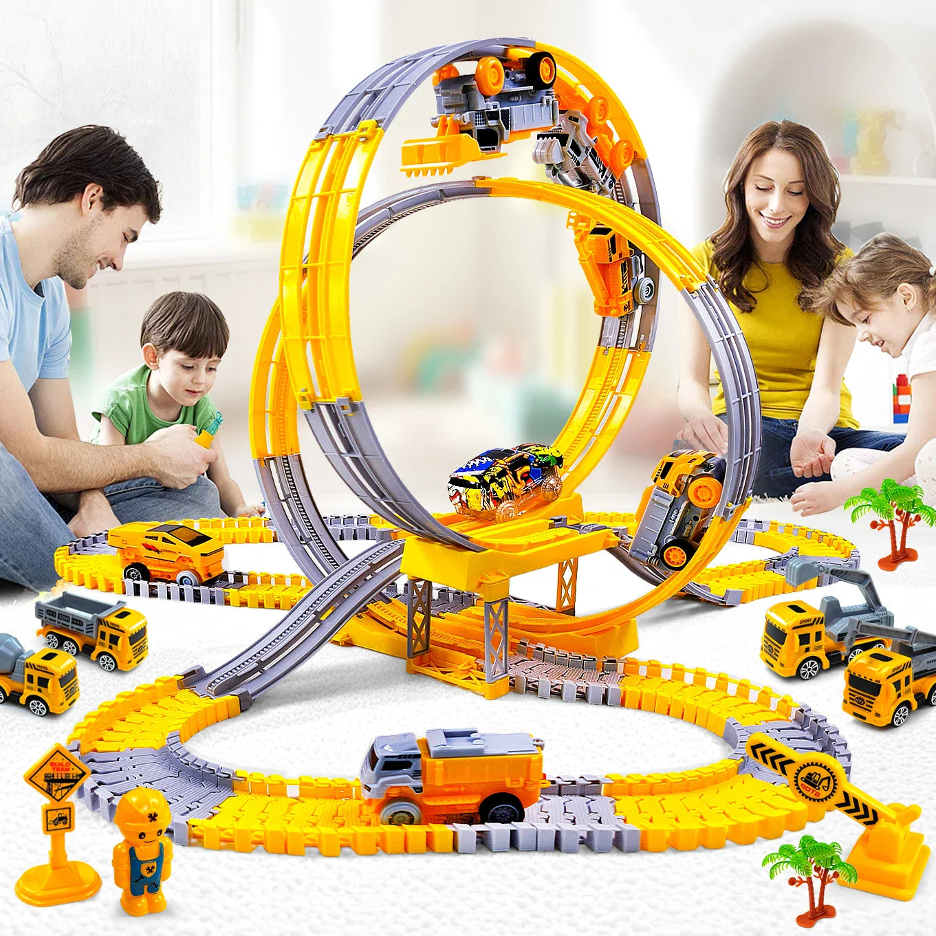 Space Track Toys Magic Climbing electric Engineering Race Car Toy  Bendable Flexible Race track Cars Train Toy For Kid Gift