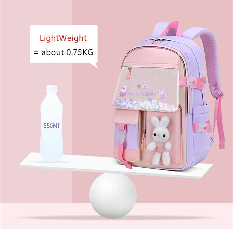 cute school backpack girls schoolbag waterproof book bag student backpack with many pockets elementary school bags for children