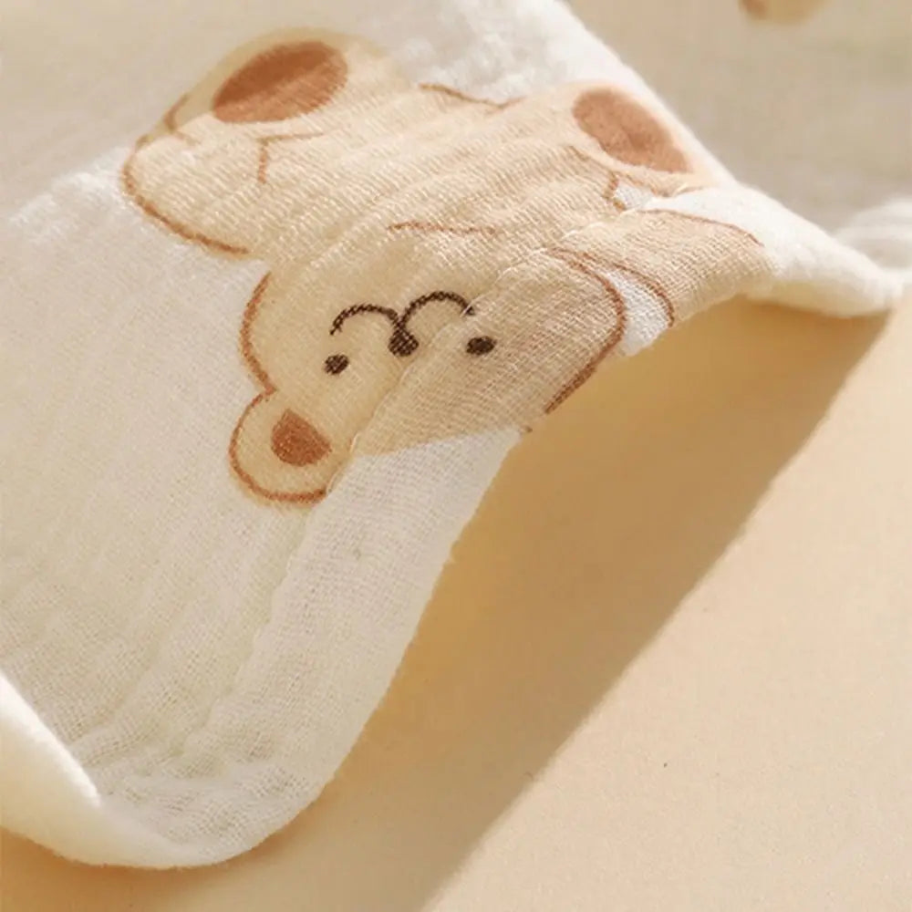 Cotton Baby Blanket Soft Breathable Cover Blanket for Infant Skin-friendly Bear Printed Nap Sleeping Rug Dormitory