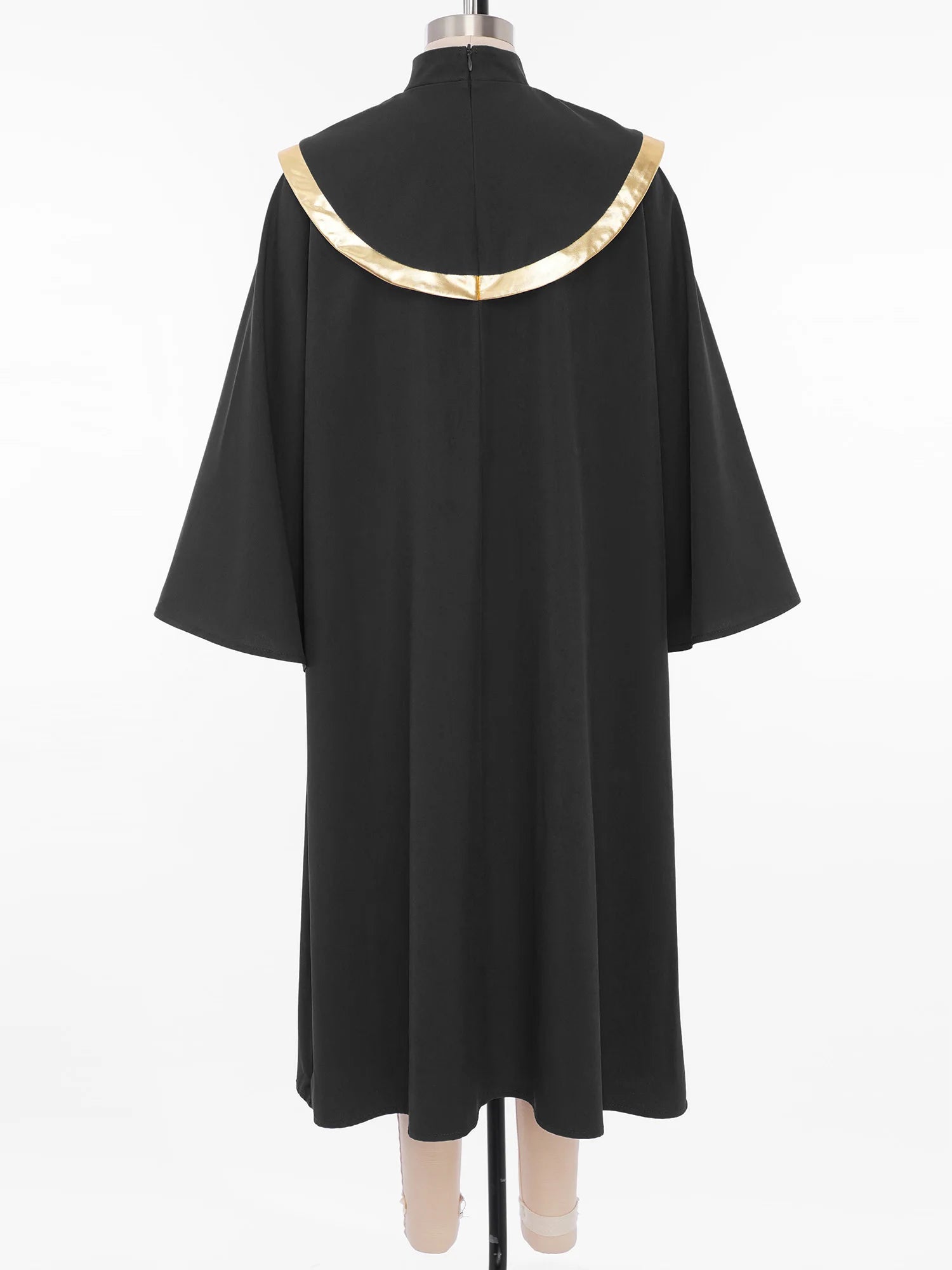 Boys Girls Choir Robe Liturgical Worship Praise Dance Costume Long Sleeve Metallic Color Block Patchwork Pleated Dress Grown