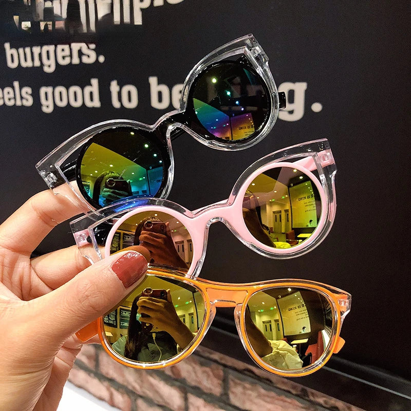 Fashion Children's Sunglasses Baby Anti-Radiation Sun Glasses Girl Boy Cute Cartoon Bear Anti-Glare Sunglasses Stylish Goggles