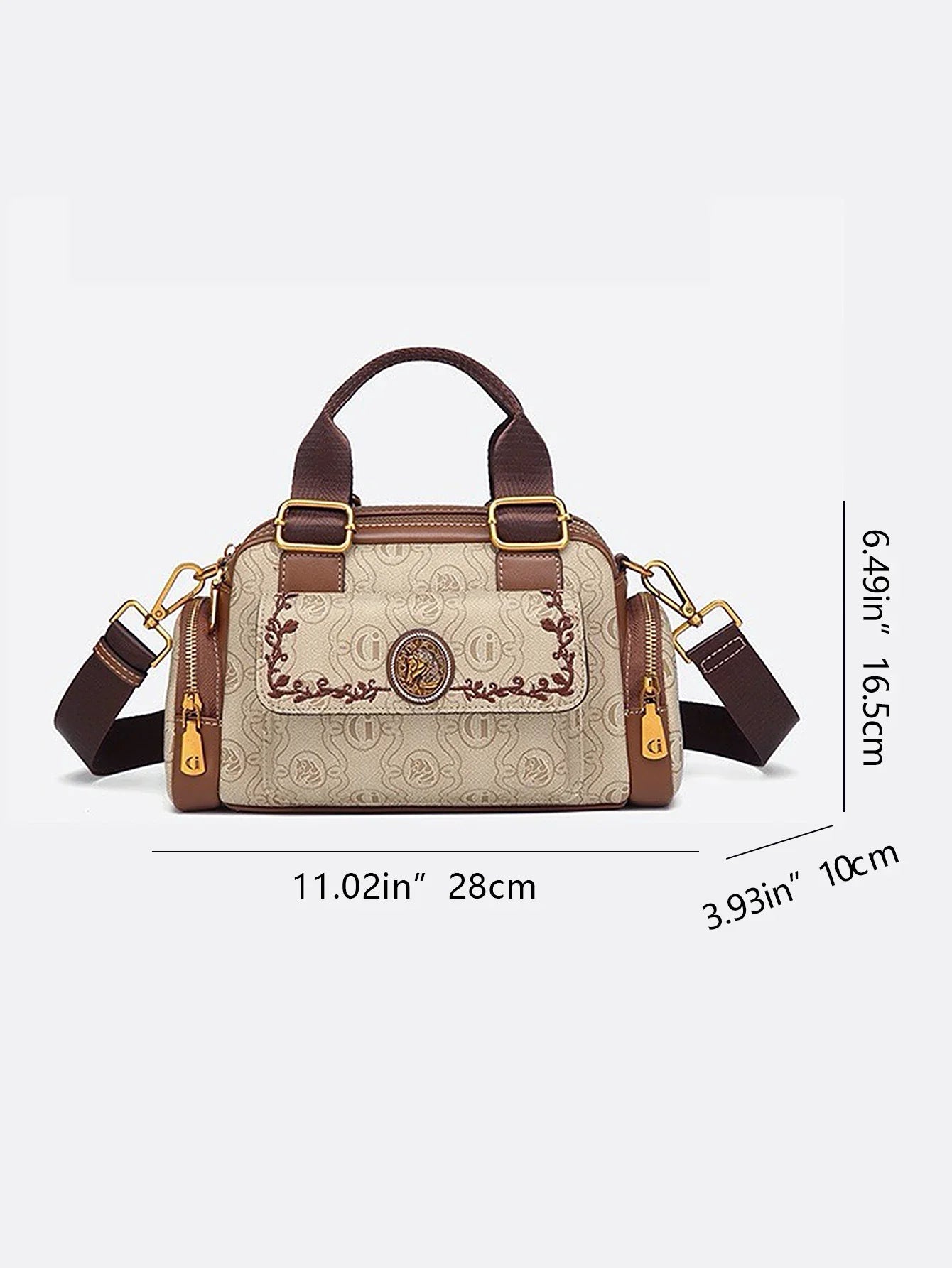 2024 new women's bag, fashionable multi-pocket style, casual and versatile handbag, retro green color matching shoulder bag, hig