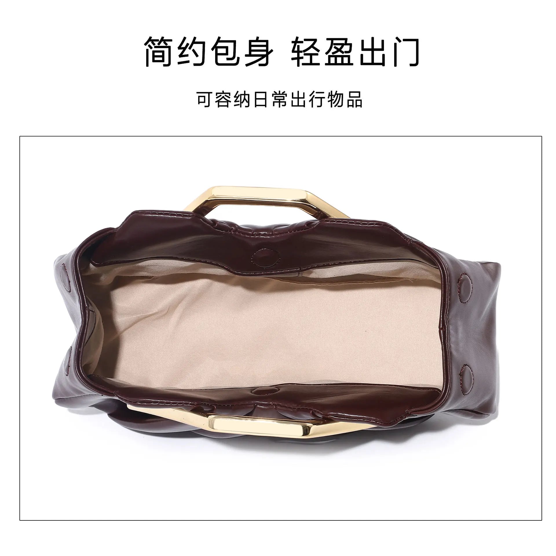 New Soft Leather Bag for Women Niche Cloud Bag Evening Pleated Bag High-end Handbag
