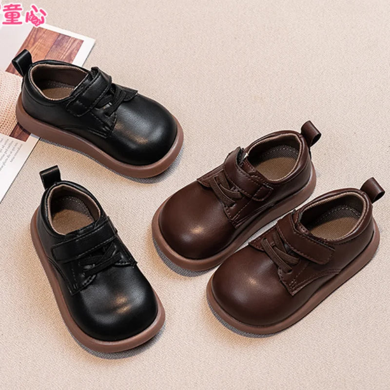 Kawaii Casual Shoe Fashion Childrens Shoes Baby Soft Sole Leather Shoes Toddler Walking Shoes Non Slip British Style Casual New