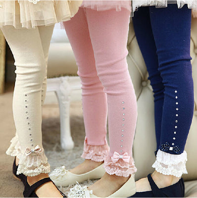 girls' pure cotton Korean style leggings, 3-8years old, long pants, skinny leggings