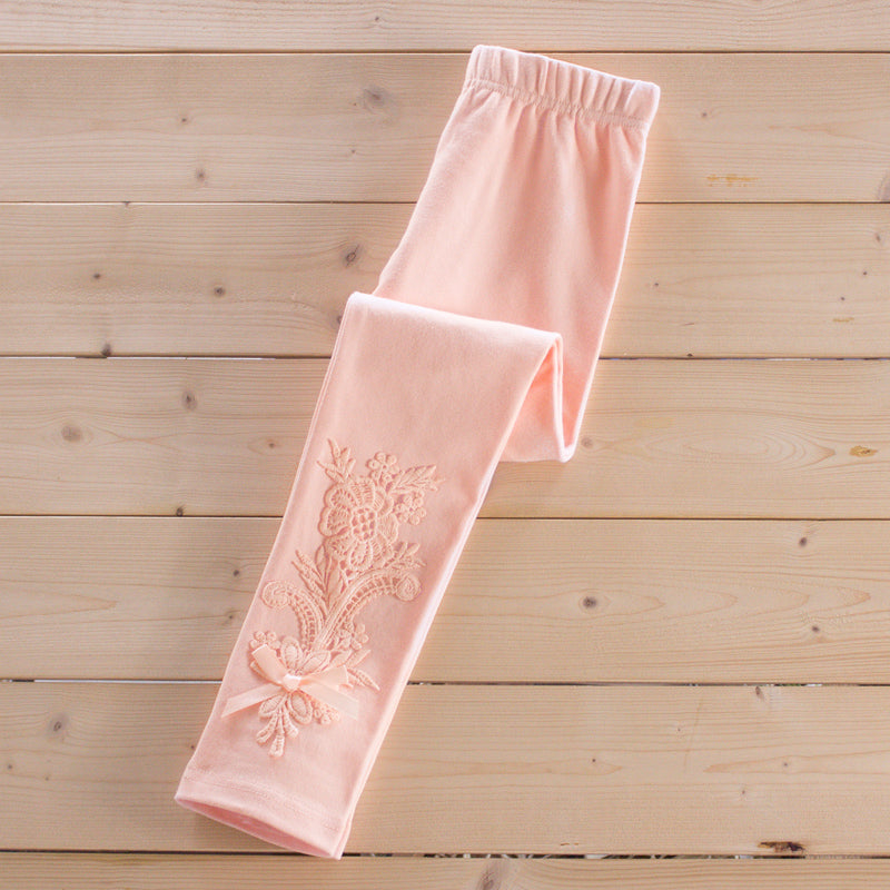 Stylish fleece-lined girls' pants, perfect for spring and autumn season