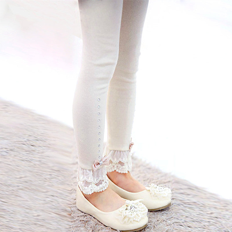 girls' pure cotton Korean style leggings, 3-8years old, long pants, skinny leggings