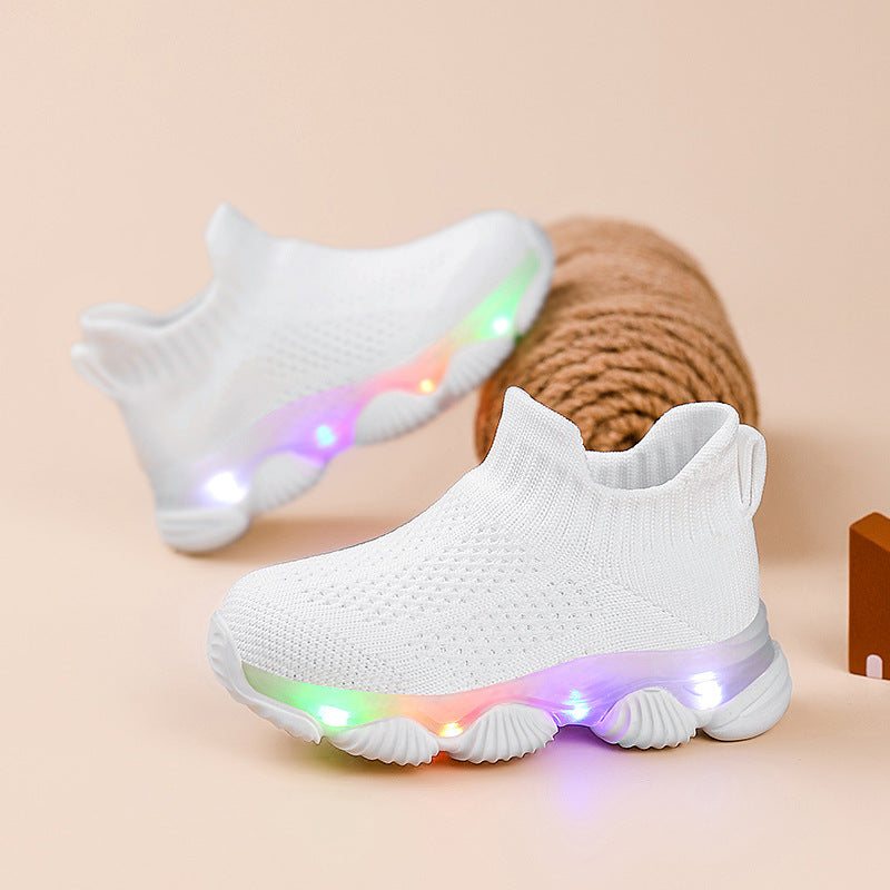 Light-up Baby Ultra-lightweight Knitted Breathable Soft-soled Shoes