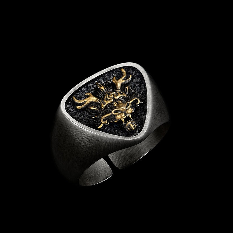 3D Zodiac Sign Ring For Men's Birth Year Original Design