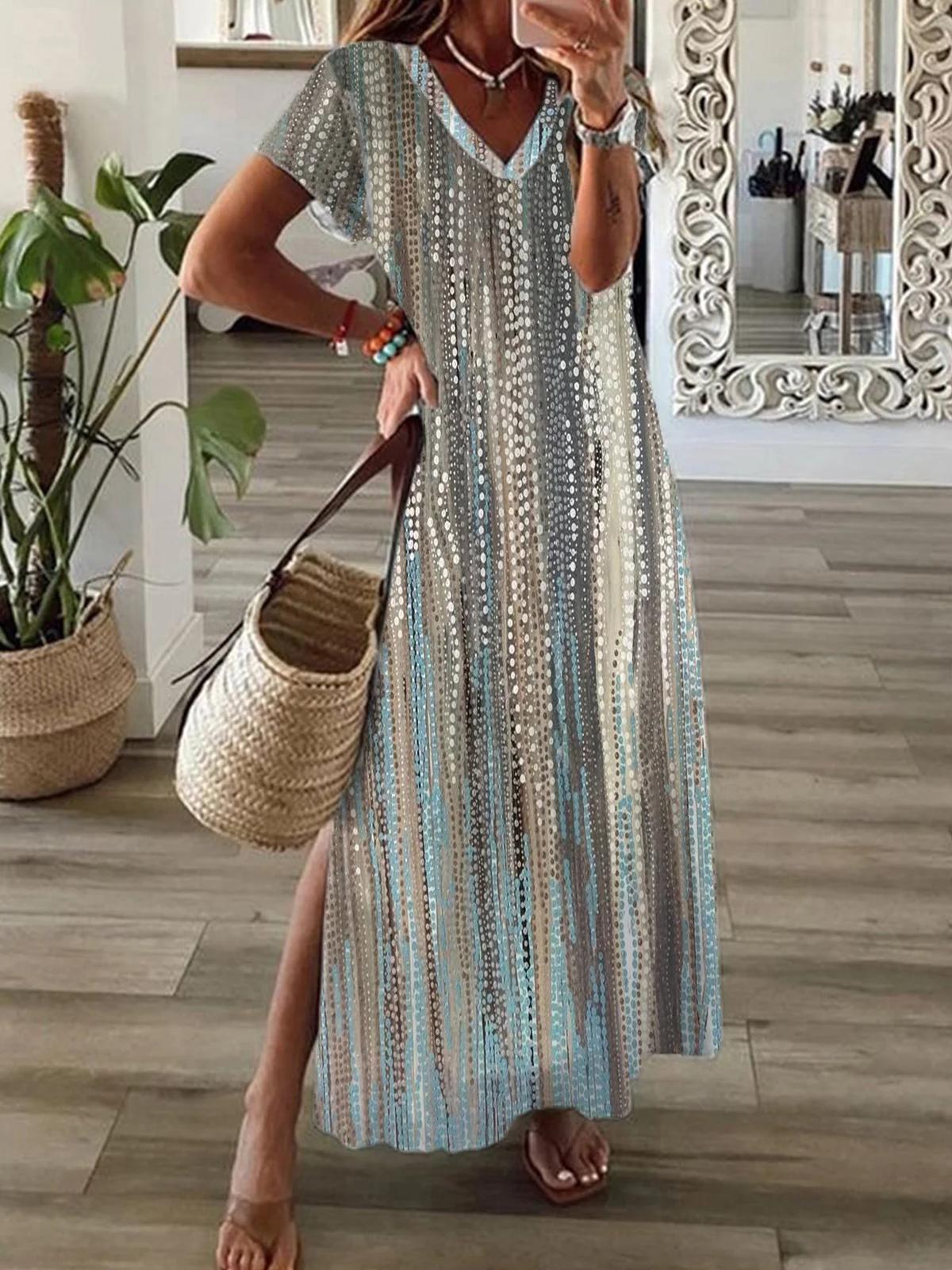 Women's V-neck Casual Fashion Dress